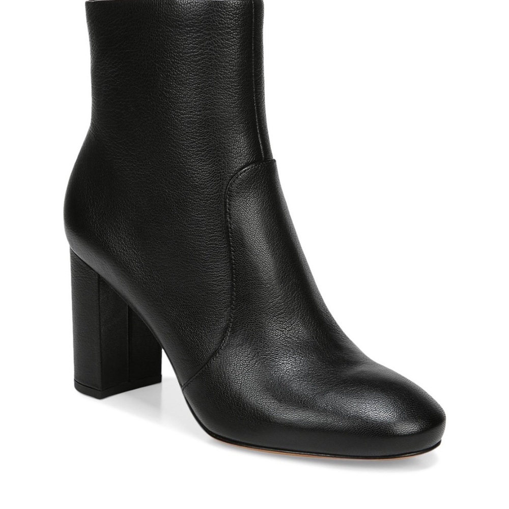 Vince Black Leather Ankle Boots